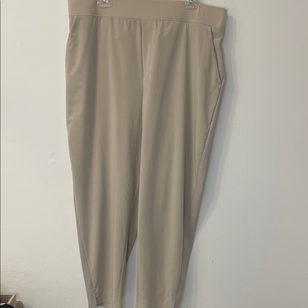 Athleta Tan Track Pants Size 18 Inseam 28” Waist 19”-21”